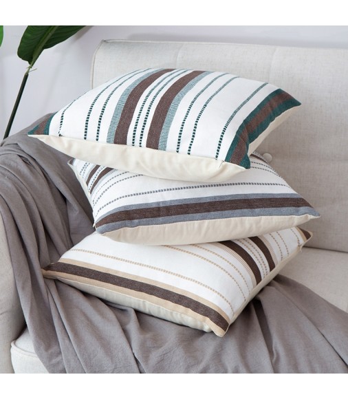 New Design Blank And White Machine Woven Cotton Throw Cushion Pillow Cover For Sofa Home Decor White Cushion Cover 