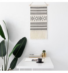 Hot Selling National Color Cotton Woven Household Wall Hanging Custom Print Wall Tapestry With Handmade Tassels 