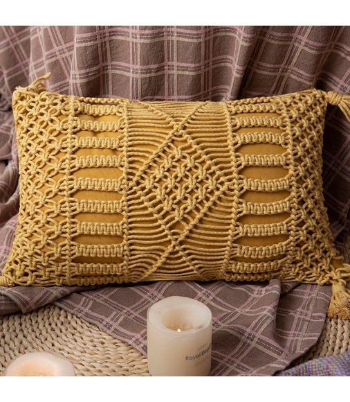 Wholesale Original Design Home Decor 100% Cotton Handwoven Outdoor Throw Macrame Pillow Cover 