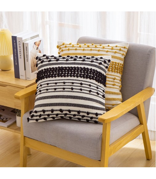 New Arrival Woven Decorative Cushion Cover Fashion Handmade Jacquard Sofa Pillow Cover Striped Cosy Pillow Case Decor Home Sofa 