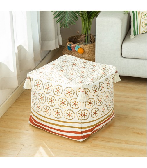 New Custom Modern Colorful Moroccan Pouf Farmhouse Large Pouf Stool Ottoman Casual Footstool Living Room Decor Outdoor Pouf 