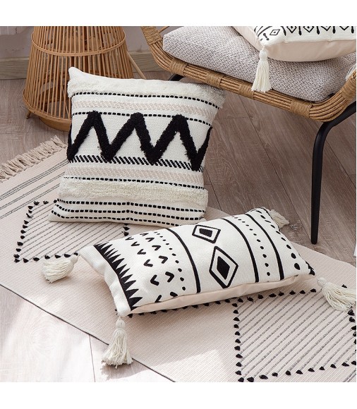 Modern Nordic Style Home Decorative Geometric Printed Cushion Cover Boho Hand Tufted Pillow Case Luxury Farmhouse Pillow Cover 