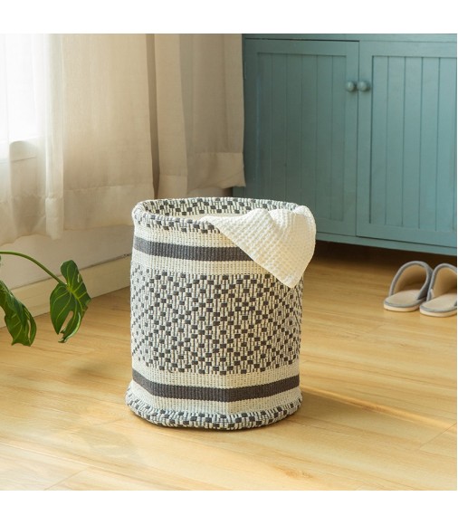 Wholesale Home Bathroom Dirty Clothes Storage Baskets Hamper Cotton Rope Large Capacity Collapsible Foldable Laundry Basket 