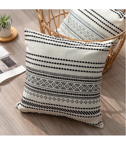 Hot Selling Modern Stripe Home Decorative Pillow Covers Cotton Woven Printed Cushion Boho Throw Pillow Cover 