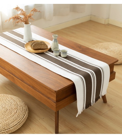 Hot Selling Modern Design High Quality Table Runner Boho Farmhouse Cotton Woven Stripe Home Dinning Table Runner Decorations 