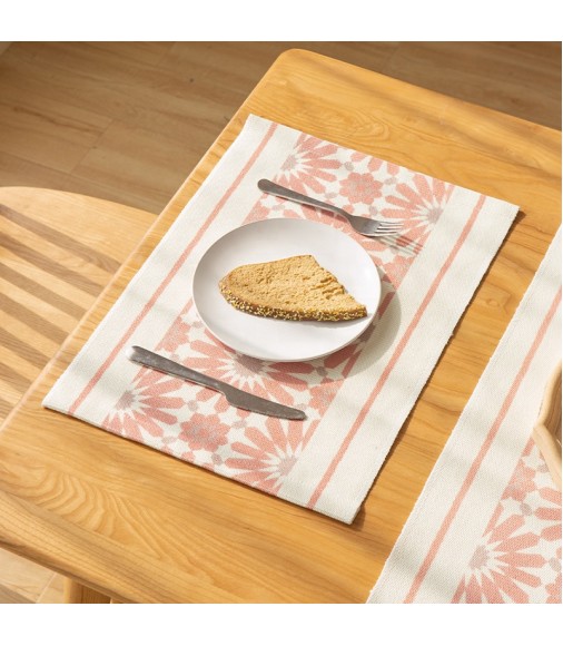 Modern Printed Cotton Woven Tassel Folded Placemats Set Dining Room Table Home Decorative Table Mat 