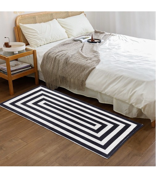 New Design Geometric Cotton Woven Modern Style Bedroom Living Room Floor Silk Printed Rug 