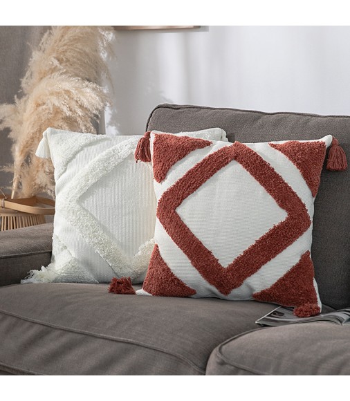 New Arrivals Boho Nordic Farmhouse Cushion Cover Home Decoration Cotton Woven Tufted Sofa Lumbar Throw Pillow Case 