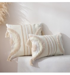 New Modern Luxury Bohemian Cream Cushion Covers Decorative Home Farmhouse Cotton Rope Woven Tufted Throw Pillow Covers 