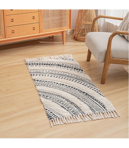 Wholesale Christmas Nordic Boho Style Luxury Carpet Cotton Woven Handmade Tufted Printed Carpets And Rugs For Kids Roome Decor 