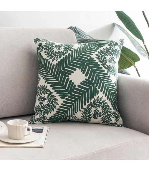 Nordic Boho Style Modern Rainforest Plant Printed Cushion Cover Woven Home Sofa Decorative Pillow Cover 