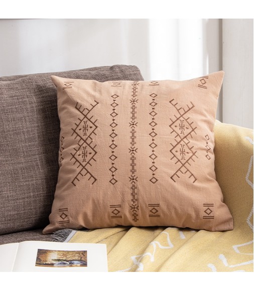 New Arrivals 18 X 18 Farmhouse Bohemia Embroidered Washed Pillow Covers For Home Sofa Decor 