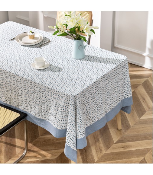 High Quality 100% Cotton Jacquard Rectangular Country Style Indoor Outdoor Garden Barbecue And Picnic Table Cloth 