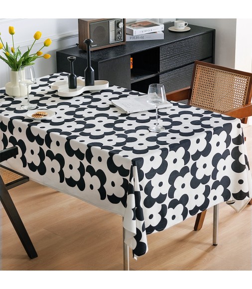 Low Moq 100% Polyester Rectangular Indoor Outdoor Garden Printed Table Cloth 