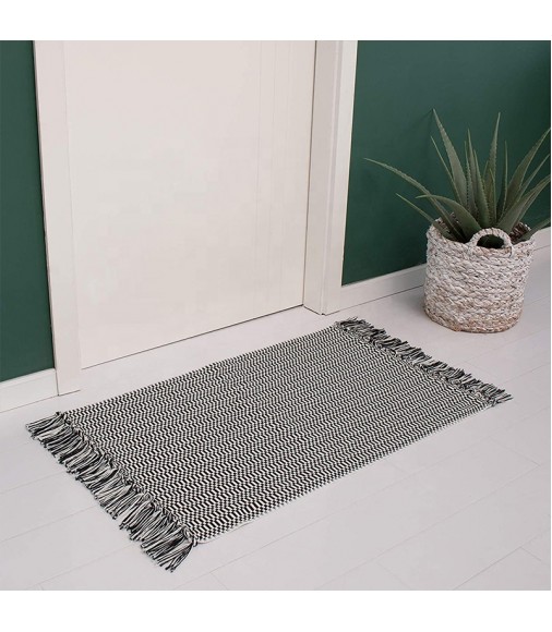 New Hot Selling Modern Custom Bathroom Living Room Carpets And Rugs Farmhouse Outdoor Rug Flat Weave Cotton Woven Area Rugs 