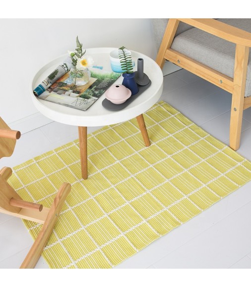 China Home Decor Cotton Woven Floor Mat Machine Wash Bedroom Area Rug Modern 