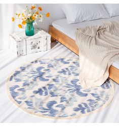 New Launching Home Decor Luxury Living Room Use Printed Floor Play Mats Cotton Thread Weaving Round Carpet Mat 