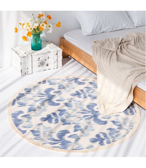 New Launching Home Decor Luxury Living Room Use Printed Floor Play Mats Cotton Thread Weaving Round Carpet Mat 