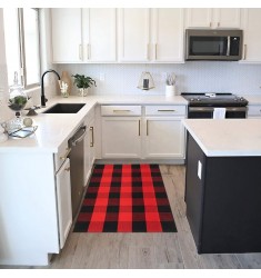 Christmas Decorative Outdoor Entrance Doormat Carpets Custom Farmhouse Black And Red Buffalo Plaid Outdoor Floor Rugs Area Rugs 