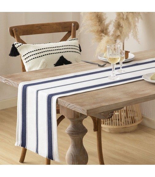 Wholesale Modern Cotton Stripe Table Runner For Home Decoration Runners With Fringe Table Decor All