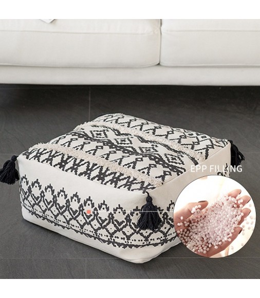 Hot Selling Hand Made Foot Ottoman Pouf Sofa Stool Round Moroccan Tufted Oem Beanbag Foam Pouf Filling Sofa Furniture Stool 