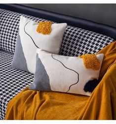 New Arrivals Nordic Design Modern Nordic Home Decorative Cotton Woven Tufted Sofa Lumbar Throw Pillow Case 