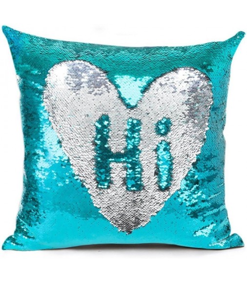 MOCOFO Glitter Pillow Lakebluesilver– Reversible Teal Flip Sequins Mermaid Fish Pillow Cover