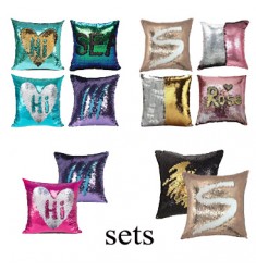 MOCOFO Glitter sequin flip Pillow 16X16'' Decorative Mermaid  Pillow Cover that change color (discount on sets)