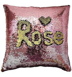 MOCOFO Glitter Pillow – Reversible Pink Gold Sequins Mermaid Fish Pillow Cover for Sofa