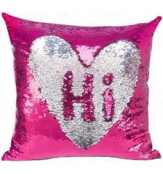 MOCOFO 2 Pack Glitter Sequins Pillow Covers – Rose Silver Decorative Magic Pillowcases