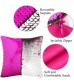 MOCOFO 2 Pack Glitter Sequins Pillow Covers – Rose Silver Decorative Magic Pillowcases