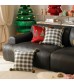 MOCOFO Christmas Throw Pillow Cover - Cotton Festive Plaid Holiday Decor