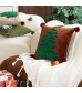 MOCOFO Christmas Throw Pillow Cover - Cotton Festive Plaid Holiday Decor