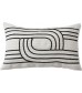 MOCOFO White Cotton Throw Pillow Cover - Decorative Linear Geometric Design