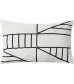 MOCOFO White Cotton Throw Pillow Cover - Decorative Linear Geometric Design