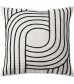 MOCOFO White Cotton Throw Pillow Cover - Decorative Linear Geometric Design