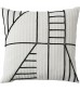 MOCOFO White Cotton Throw Pillow Cover - Decorative Linear Geometric Design