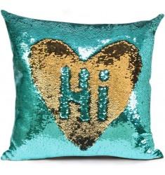 MOCOFO Green Gold Glitter Sequins Pillow – 40x40cm Decorative Pillow Cover