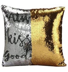 MOCOFO Sparkling Silvergold Sequin Pillow Cover – Reversible Mermaid Magic Flip Decorative Toy