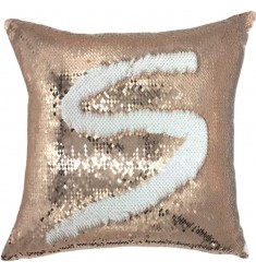 Mocofo Unicorn Fish Glitter Sequins Pillow – White Gold Reversible Mermaid Cushion