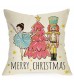 4pcs Nutcracker Linen Home Throw Pillow Cover - Decorative Cushion Cover