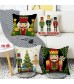 4pcs Christmas Nutcracker Pillow Cover - Linen Print Double-Sided Sofa Cushion 45x45cm