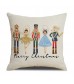 4pcs Nutcracker Christmas Pillow Cover Set - Cartoon Design Linen Square Cushion 45x45cm