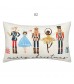 Christmas Nutcracker Pillow Cover - Merry Christmas Letter & Cartoon Holiday Design 30x50cm