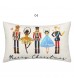 Christmas Nutcracker Pillow Cover - Merry Christmas Letter & Cartoon Holiday Design 30x50cm