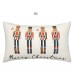 Christmas Nutcracker Pillow Cover - Merry Christmas Letter & Cartoon Holiday Design 30x50cm