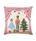 4pcs Christmas Nutcracker Pillow Cover - Cartoon Design Winter Cushion 45x45cm