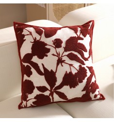 Festive Red Decorative Pillow Cover – Elegant Sofa Cushion