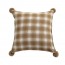 Woven Plaid Sofa Pillow Cover with Pom Pom Decoration - 45x45 cm, Cotton, Holiday Vibe Cushion