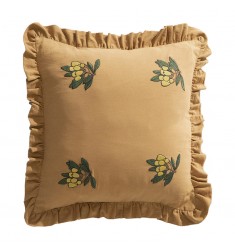 Embroidered Loquat Headboard Cushion, Simple Sofa Pillow Cover for Living Room